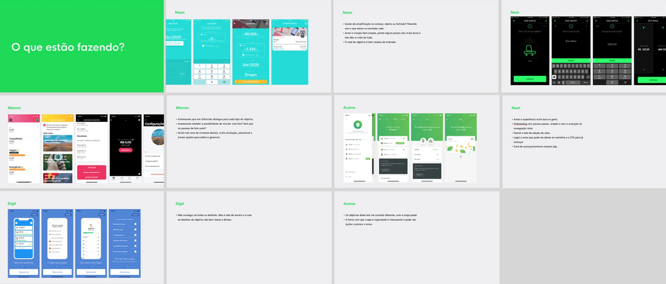 Desktop research — savings and budgeting apps benchmark